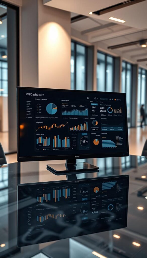 KPI dashboard for monitoring financial projections and targets